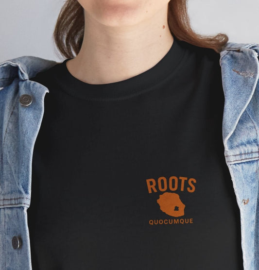 T-shirt "Roots 974", Discret, Exotisme, Destination Île de La Réunion, Confort Coton, Sobre, Elégant, Souvenir Unique, Cadeau, Unisexe, Esprit Voyageur