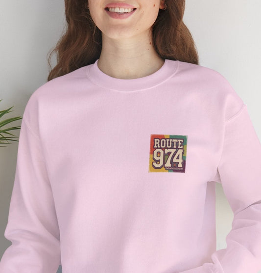 Sweat-Shirt Quocumque "Route 974", Période Hippies, Destination l'Île De La Réunion, Adulte, Homme, Femme, Sportive, Sportif, Décontracté, Élégant, Classique,