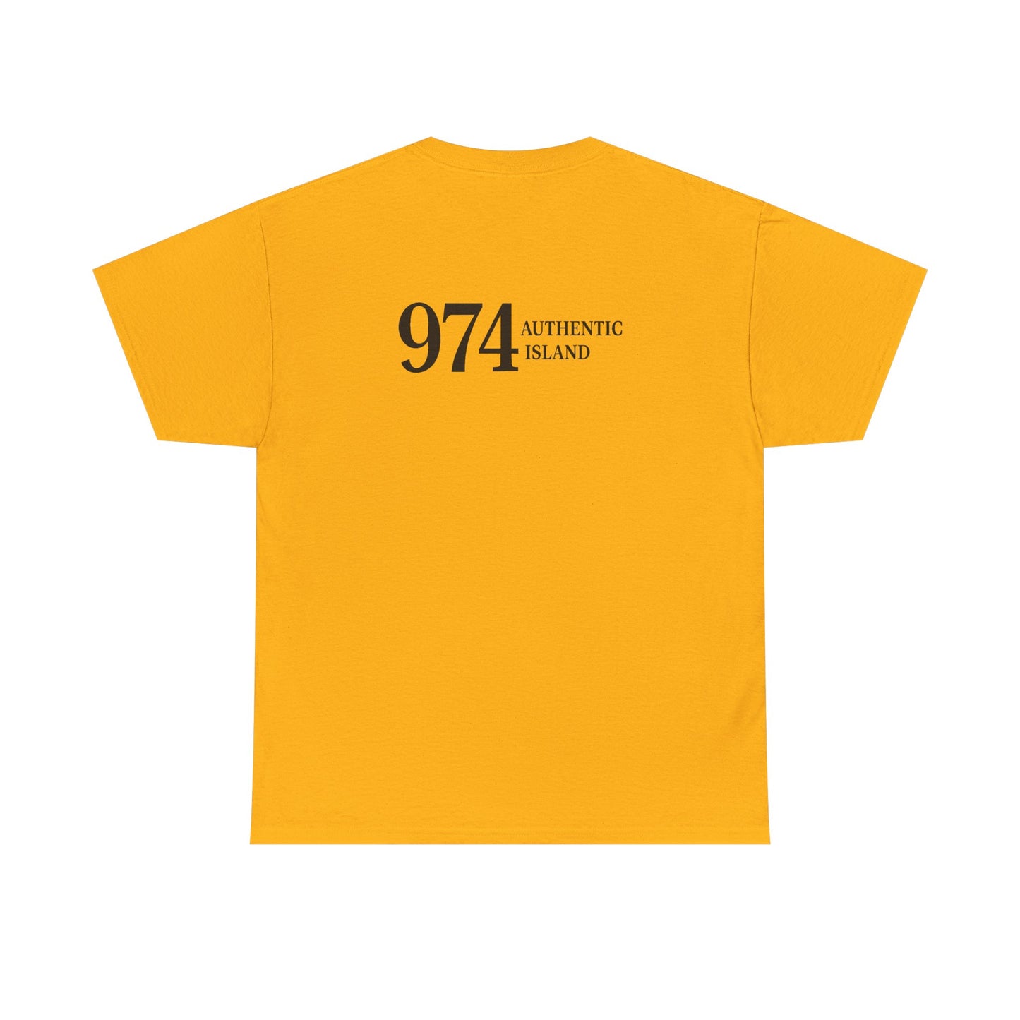 T-shirt "974 Île Authentique", Exotisme, Destination Île de La Réunion, Confort Coton, Sobre, Elégant, Souvenir Unique, Cadeau, Unisexe, Esprit Voyageur