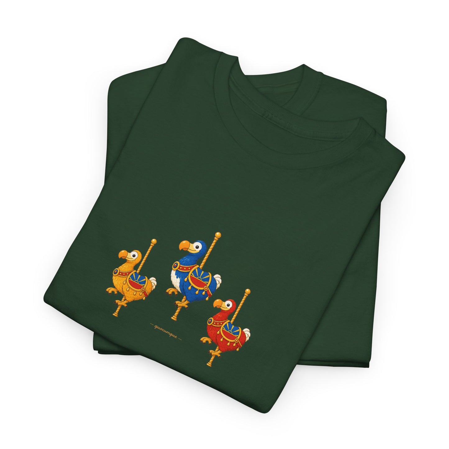 T-shirt Quocumque " Carrousel", Île de La Réunion, Confort Coton, Elégant, Souvenir Unique, Cadeau, Unisexe, Esprit Voyageur, Créole, Bourbon