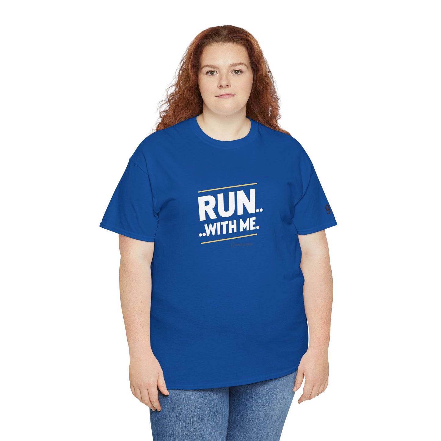 T-shirt Quocumque "RUN With me ", Île de La Réunion", Confort Coton, Sobre, Elégant, Souvenir Unique, Cadeau, Unisexe, Esprit Voyageur