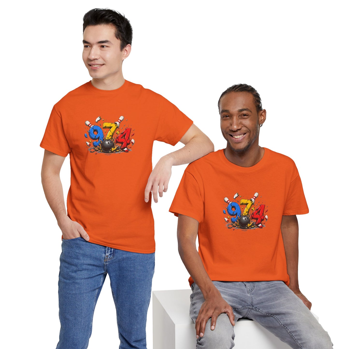 T-shirt " 974 Bowling ", Destination Île de La Réunion, Confort Coton, Sobre, Elégant, Souvenir Unique, Vêtement Adulte, Unisexe, Esprit Voyageur