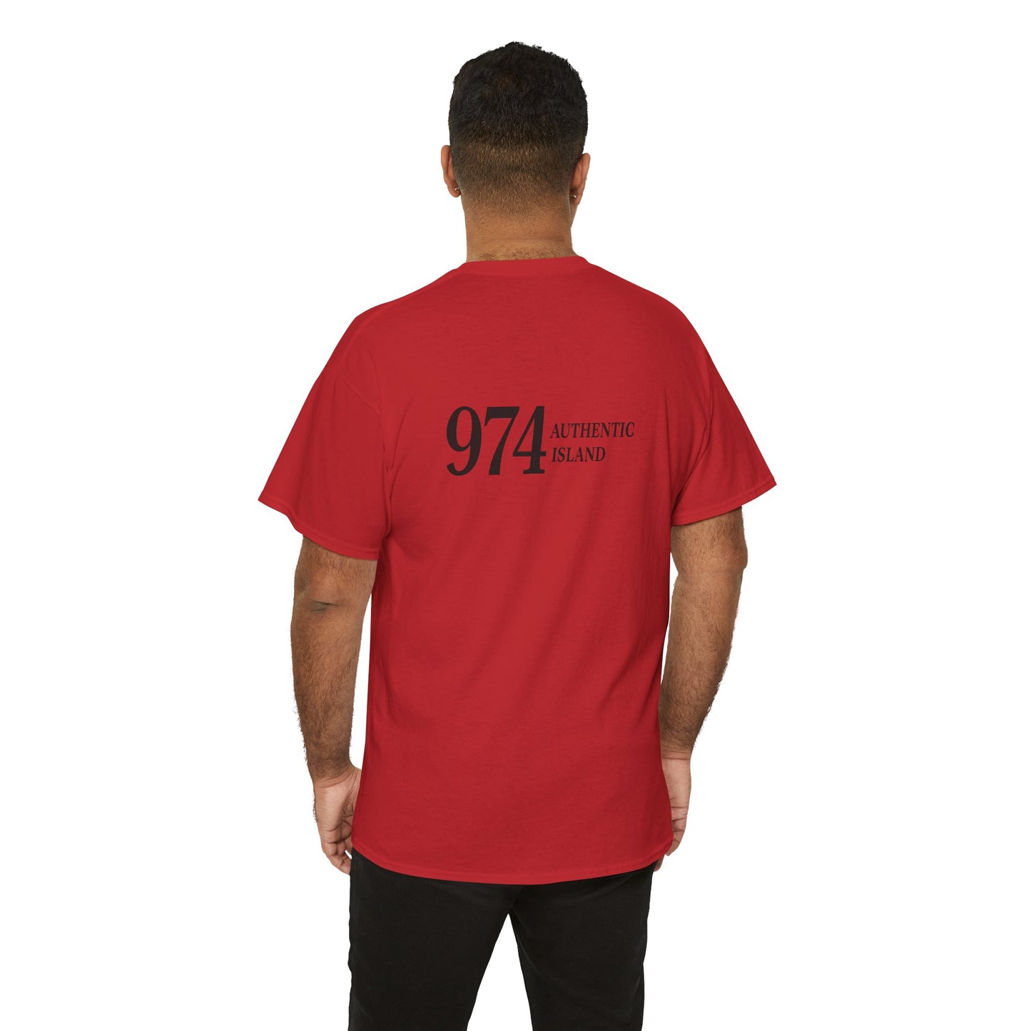 T-shirt "974 Île Authentique", Exotisme, Destination Île de La Réunion, Confort Coton, Sobre, Elégant, Souvenir Unique, Cadeau, Unisexe, Esprit Voyageur
