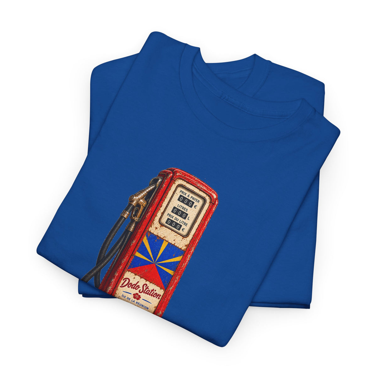 T-shirt Quocumque, "Station Essence", Île de La Réunion, Confort Coton, Elégant, Souvenir Unique, Cadeau, Unisexe, Esprit Voyageur, Créole, Bourbon