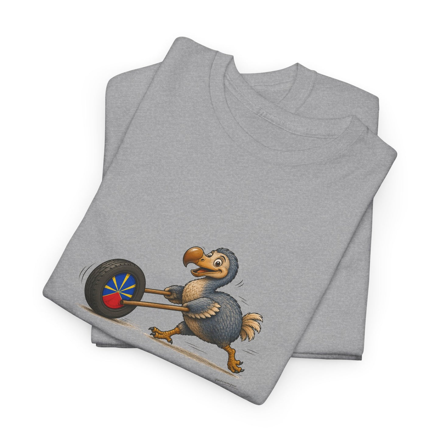 T-shirt Quocumque, "La Roue", Île de La Réunion, Confort Coton, Elégant, Souvenir Unique, Cadeau, Unisexe, Esprit Voyageur, Créole, Bourbon
