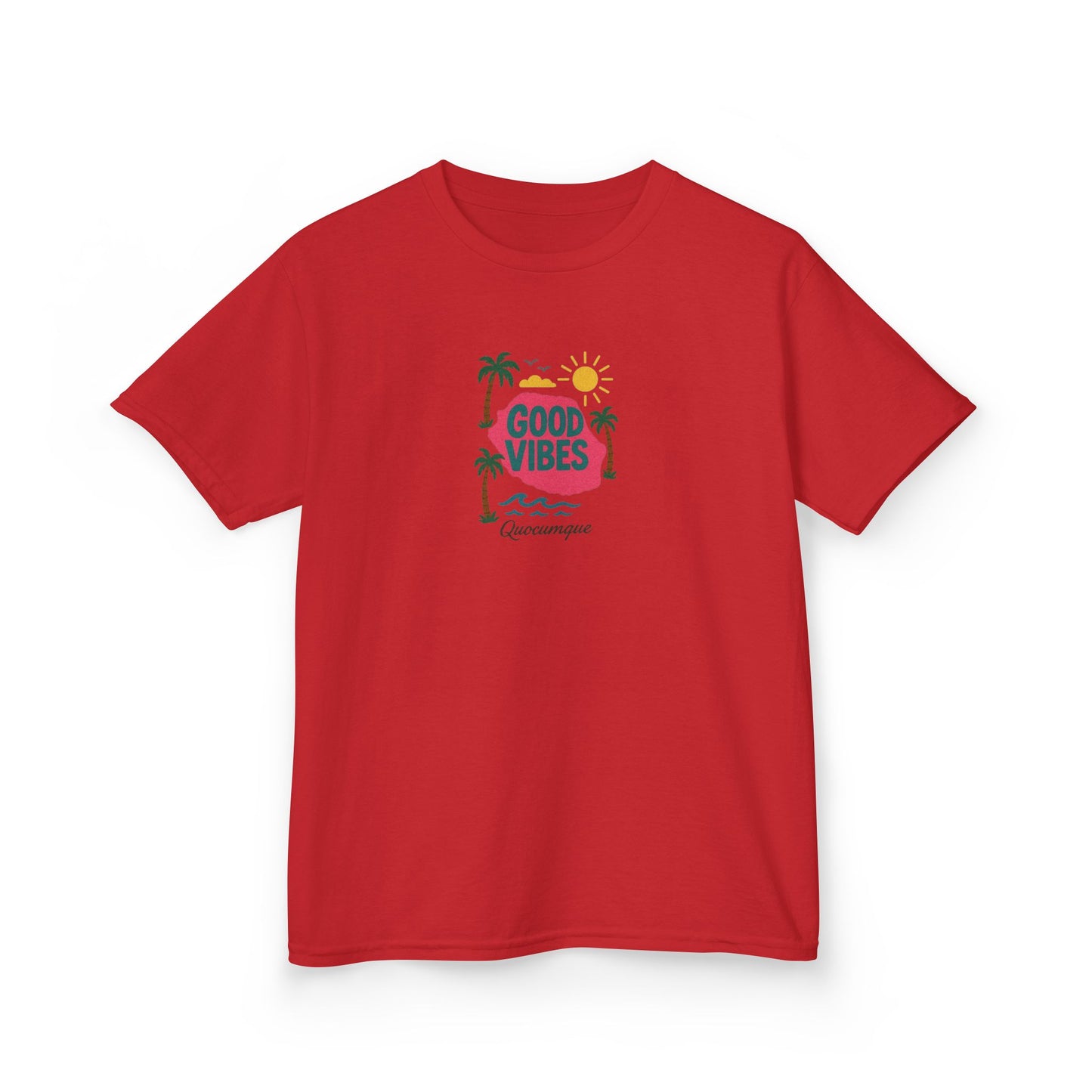 T-shirt "974 Good Vibes"", Île de La Réunion, Douceur Coton, Pour les enfants de 5-6 ans( Taille XS), Pour les 7-8 ans( taille S), Pour les 9-10 ans( taille M), Pour les 11-12 ans( taille L), Pour les 13-14 ans( taille XLS)