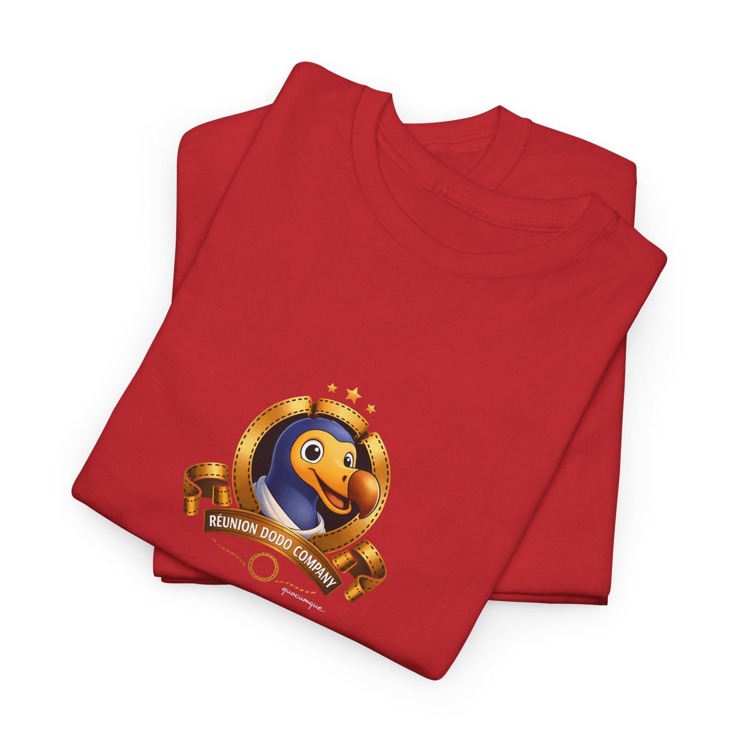 T-shirt Quocumque, " Dodo Cinéma", Île de La Réunion, Confort Coton, Elégant, Souvenir Unique, Cadeau, Unisexe, Esprit Voyageur, Créole, Bourbon