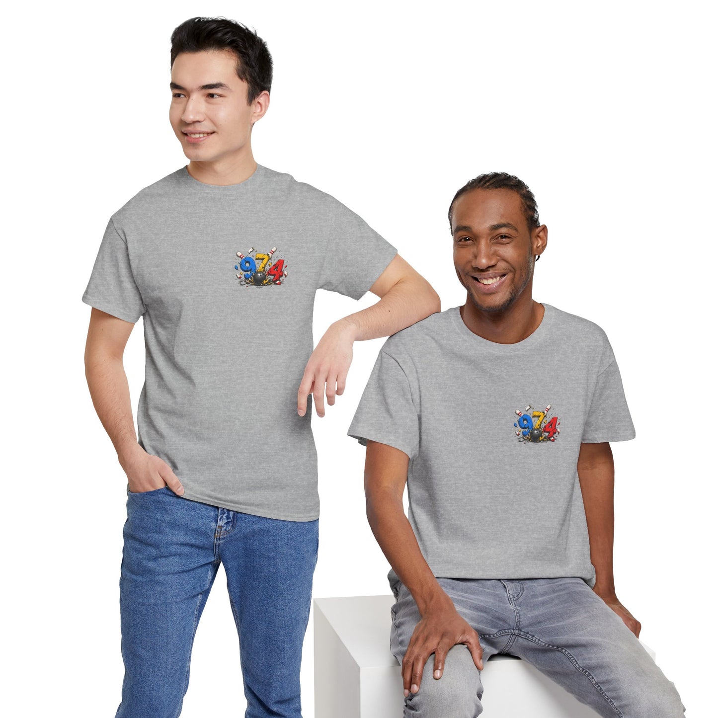 T-shirt " 974 Bowling ", Destination Île de La Réunion, Confort Coton, Sobre, Elégant, Souvenir Unique, Vêtement Adulte, Unisexe, Esprit Voyageur