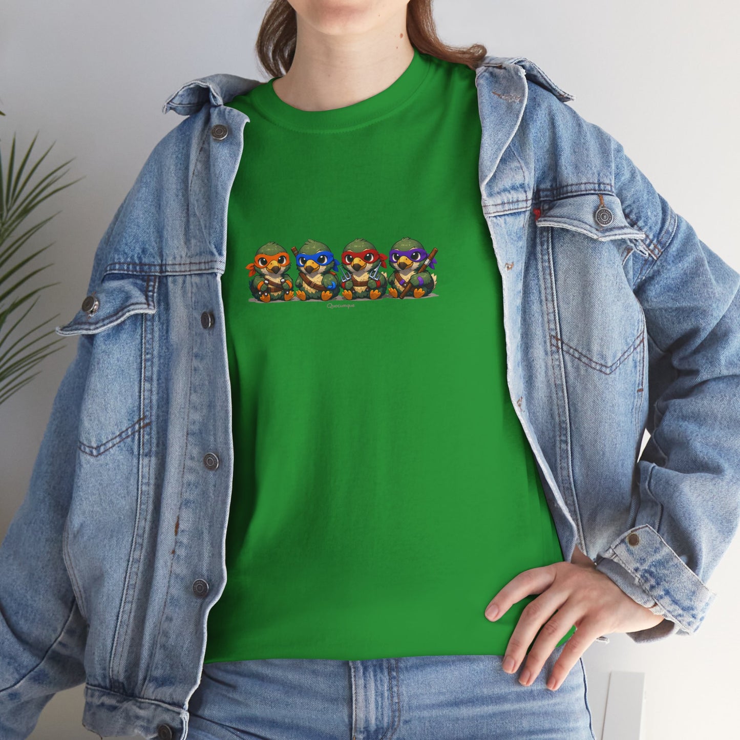 T-shirt Quocumque, " Dodos Ninjas ", Île de La Réunion, Confort Coton, Elégant, Souvenir Unique, Cadeau, Unisexe, Esprit Voyageur, Créole, Bourbon