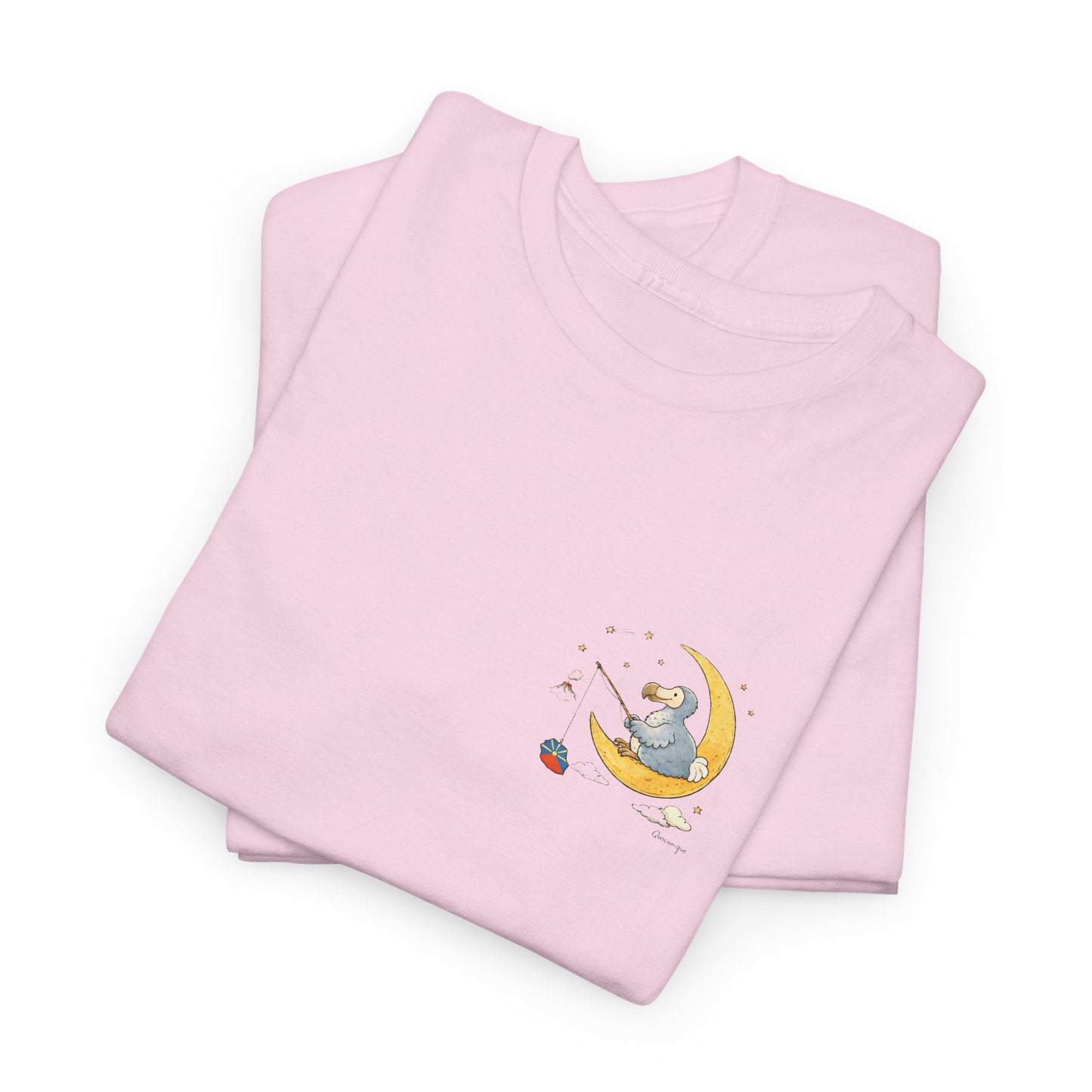 T-shirt "Dodo Lune ", Île de La Réunion", Confort Coton, Sobre, Elégant, Souvenir Unique, Cadeau, Unisexe, Esprit Voyageur