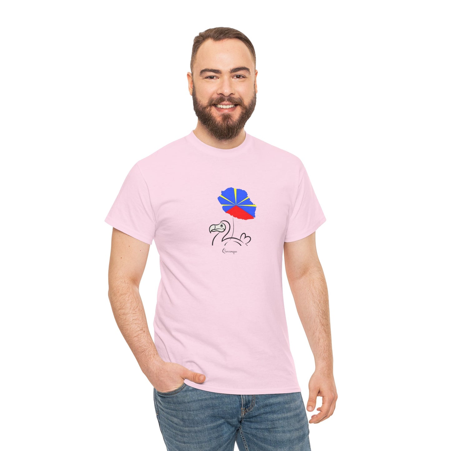T-shirt "Dodo Ballon ", Île de La Réunion", Confort Coton, Sobre, Elégant, Souvenir Unique, Cadeau, Unisexe, Esprit Voyageur