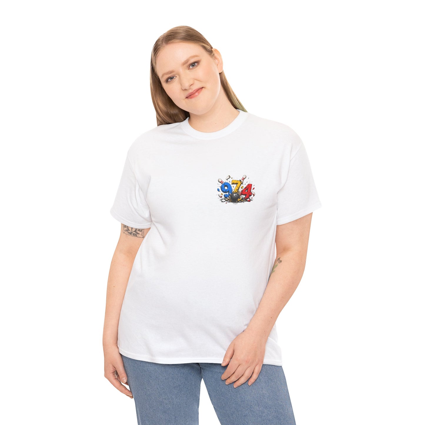 T-shirt " 974 Bowling ", Destination Île de La Réunion, Confort Coton, Sobre, Elégant, Souvenir Unique, Vêtement Adulte, Unisexe, Esprit Voyageur