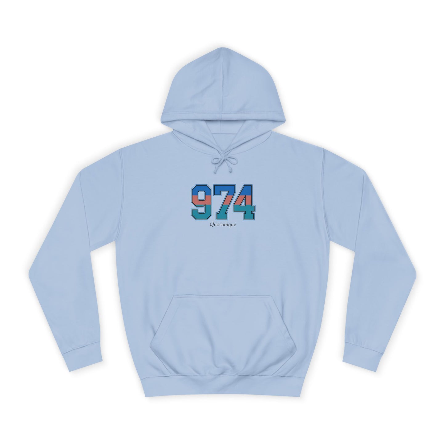 Sweat à Capuche "974" pour Adulte, Hoodie, Unisexe, Élégance, Sobriété, Homme, Femme, Indicatif Réunion, Drapeau Local