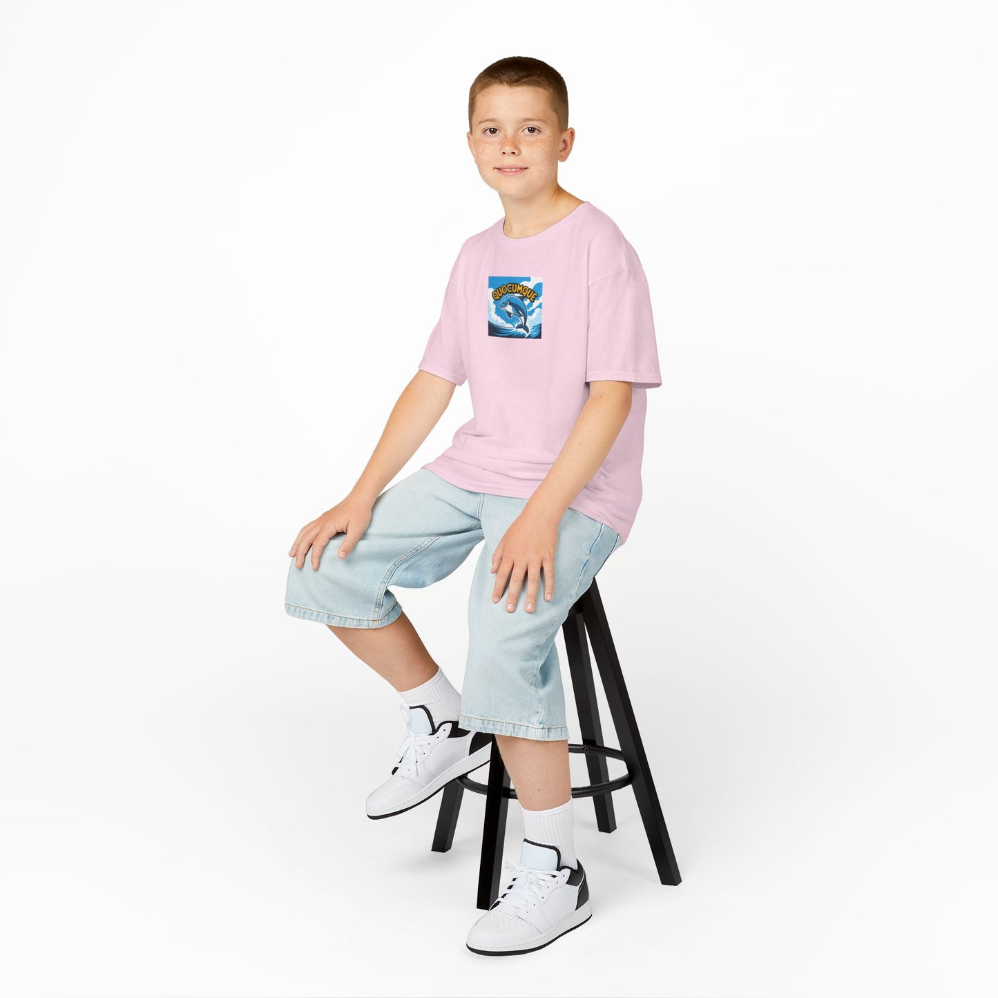 T-shirt Quocumque, Dauphin, Mammifère Marin, Douceur Coton, Pour les enfants de 5-6 ans( Taille XS), Pour les 7-8 ans( taille S), Pour les 9-10 ans( taille M), Pour les 11-12 ans( taille L), Pour les 13-14 ans( taille XL)