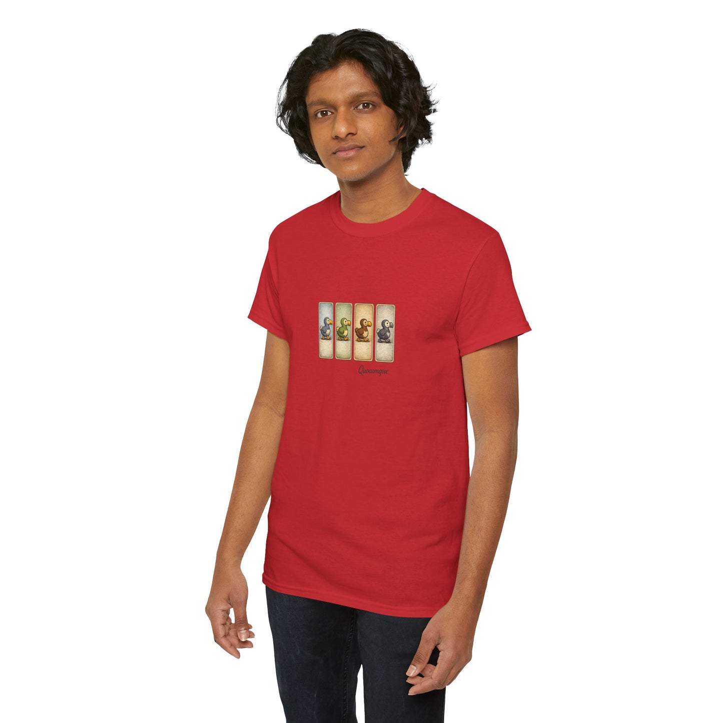 T-shirt Quocumque, " Dodo", Île de La Réunion, Confort Coton, Elégant, Souvenir Unique, Cadeau, Unisexe, Esprit Voyageur, Créole, Bourbon