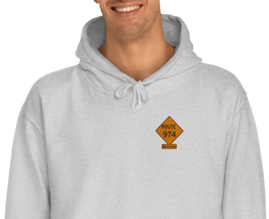 Sweat à Capuche Quocumque "Route 974",  Hoodie, Unisexe, élégance, sobriété, Adulte, Homme, Femme, Sportif, Île de La Réunion