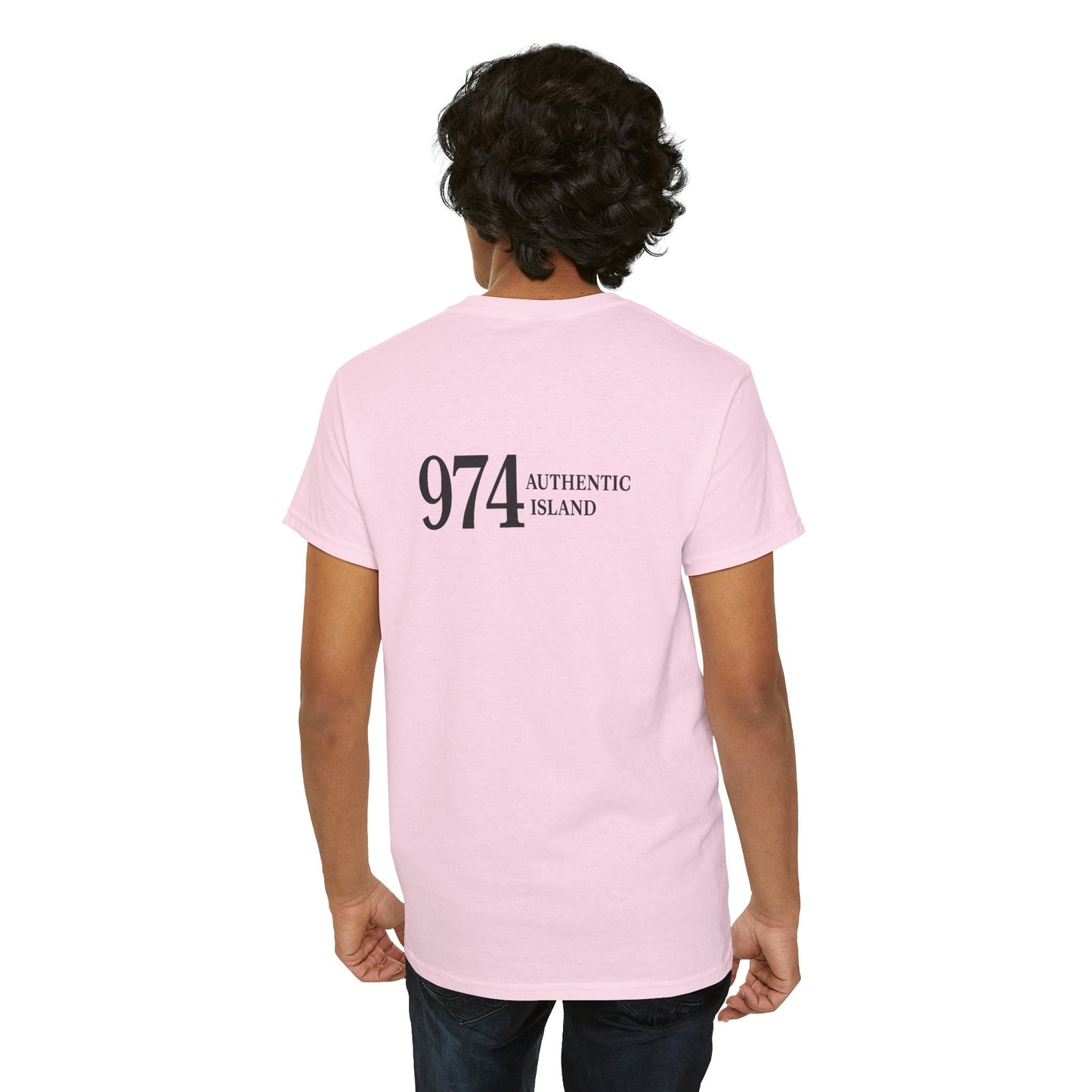 T-shirt "974 Île Authentique", Exotisme, Destination Île de La Réunion, Confort Coton, Sobre, Elégant, Souvenir Unique, Cadeau, Unisexe, Esprit Voyageur