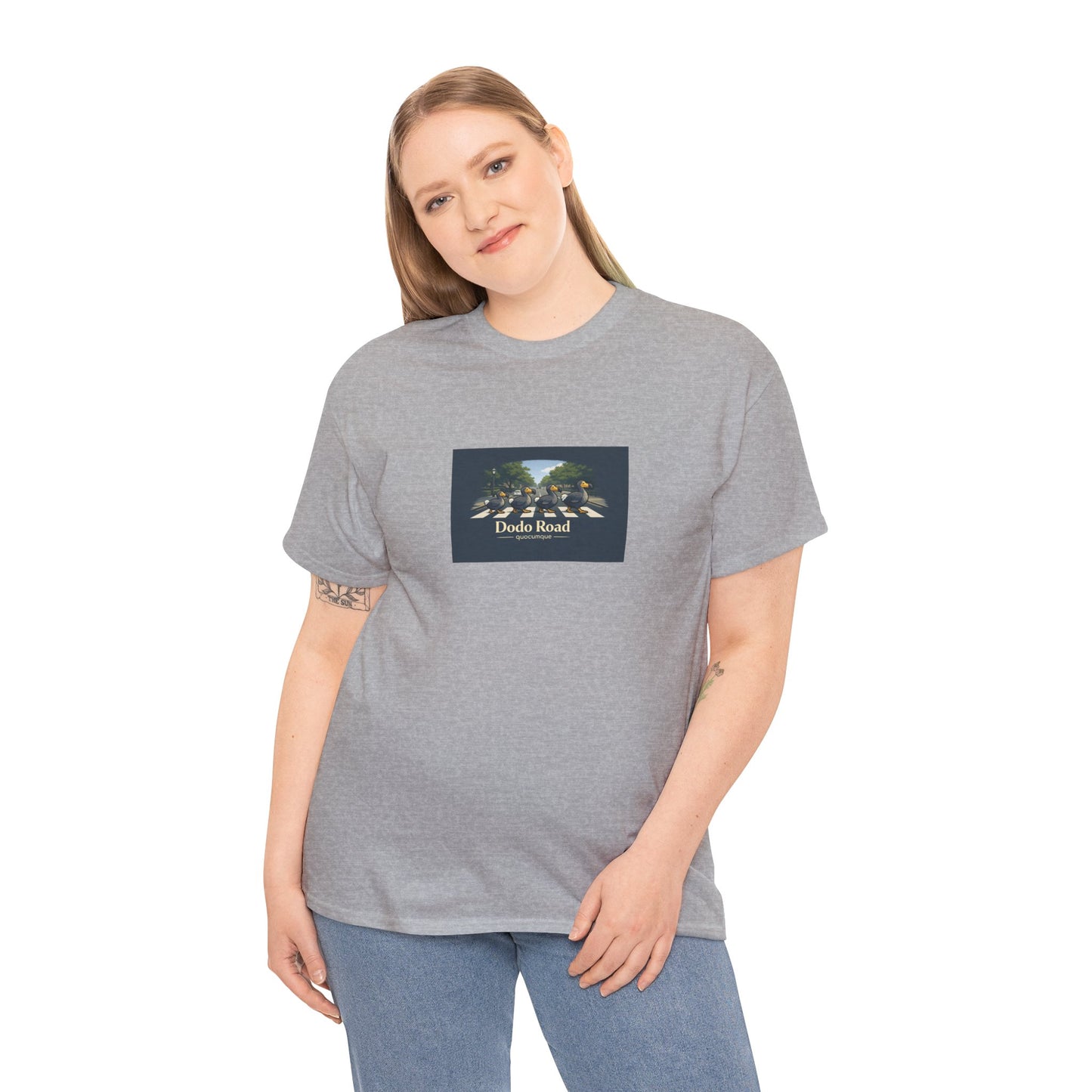 T-shirt "Dodo Road", Île de La Réunion", Confort Coton, Sobre, Elégant, Souvenir Unique, Cadeau, Unisexe, Esprit Voyageur