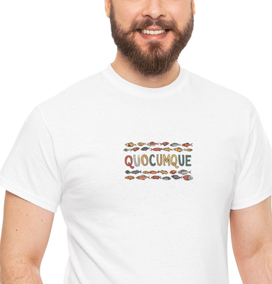 T-shirt Quocumque, Île de La Réunion, Poissons, Confort Coton, Elégant, Souvenir Unique, Cadeau, Unisexe, Esprit Voyageur, Créole, Bourbon