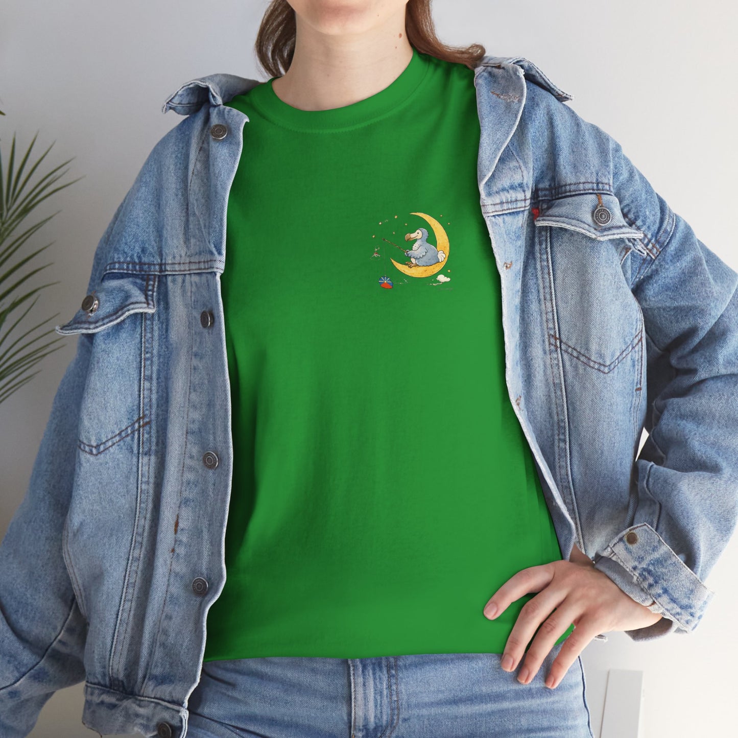 T-shirt "Dodo Lune ", Île de La Réunion", Confort Coton, Sobre, Elégant, Souvenir Unique, Cadeau, Unisexe, Esprit Voyageur
