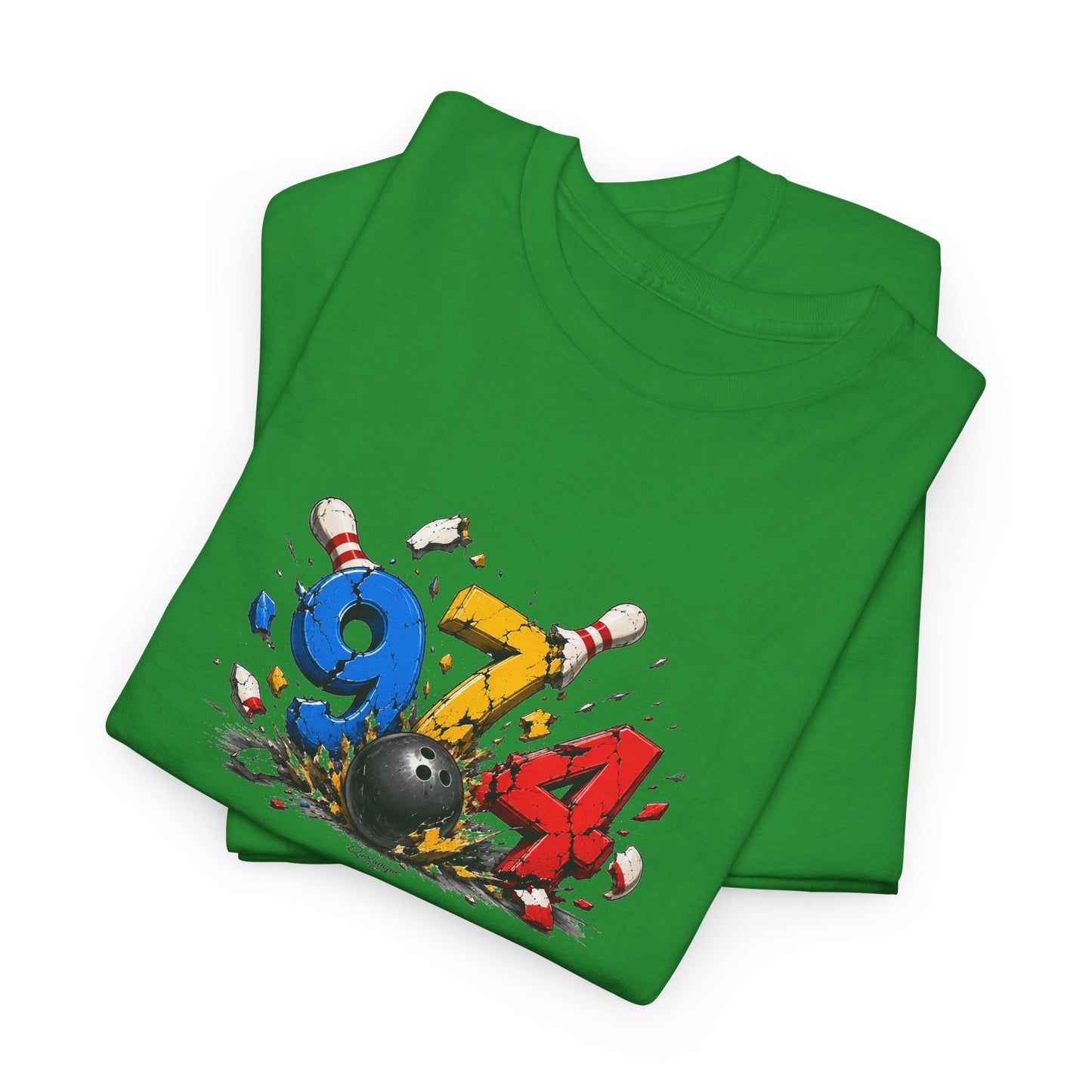 T-shirt " 974 Bowling ", Destination Île de La Réunion, Confort Coton, Sobre, Elégant, Souvenir Unique, Vêtement Adulte, Unisexe, Esprit Voyageur