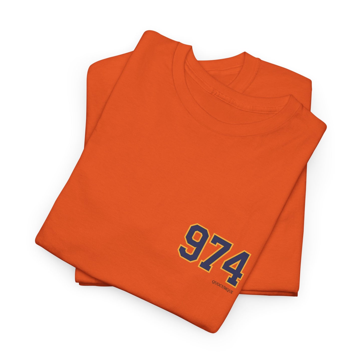 T-shirt " 974 ", Destination Île de La Réunion, Confort Coton, Sobre, Elégant, Souvenir Unique, Vêtement Adulte, Unisexe, Esprit Voyageur