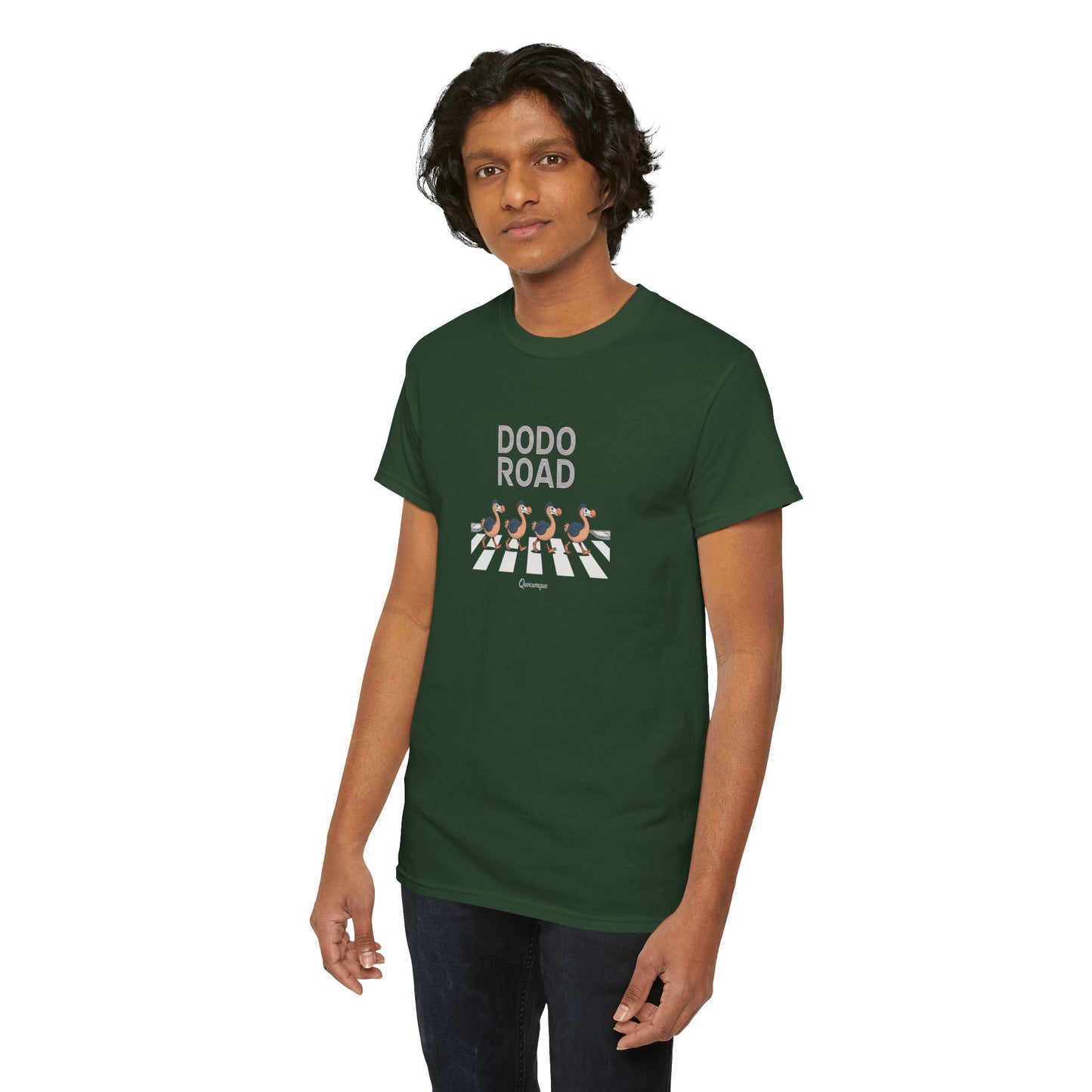 T-shirt Quocumque, " Dodo Road ", Île de La Réunion, Confort Coton, Elégant, Souvenir Unique, Cadeau, Unisexe, Esprit Voyageur, Créole, Bourbon