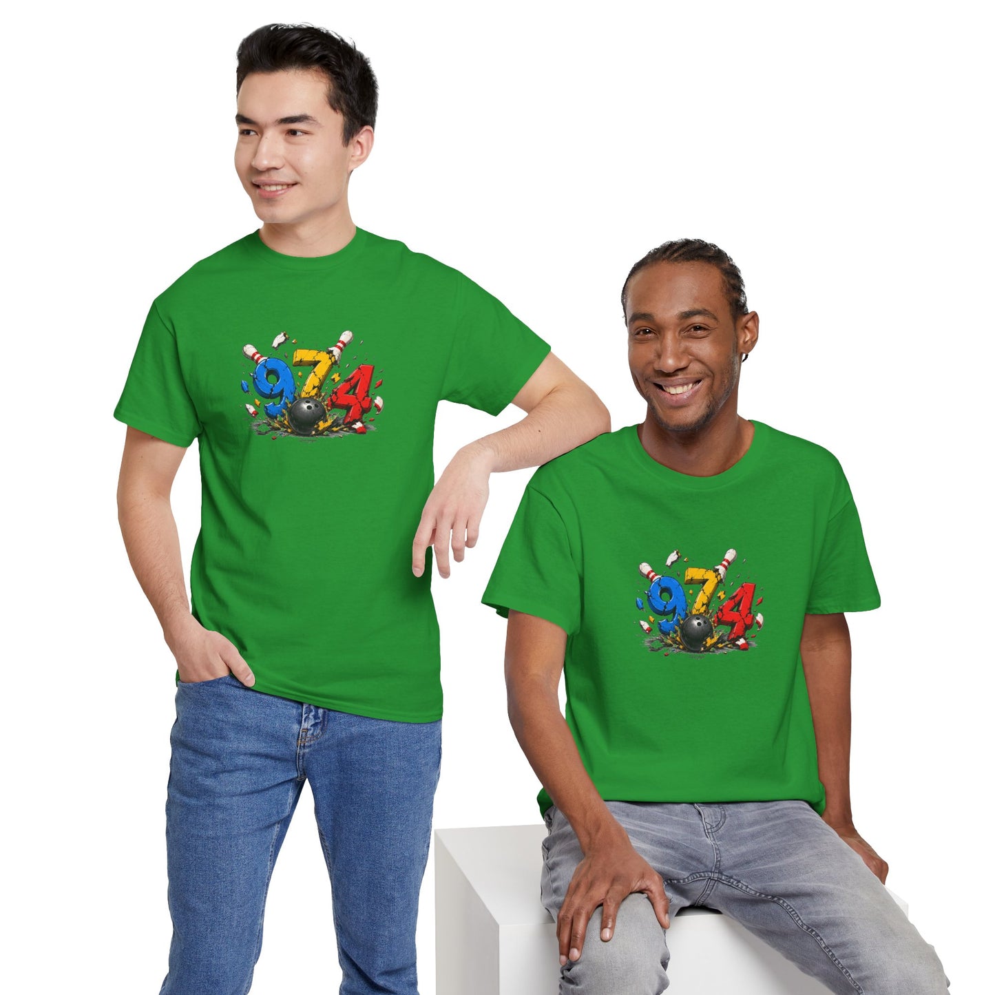 T-shirt " 974 Bowling ", Destination Île de La Réunion, Confort Coton, Sobre, Elégant, Souvenir Unique, Vêtement Adulte, Unisexe, Esprit Voyageur