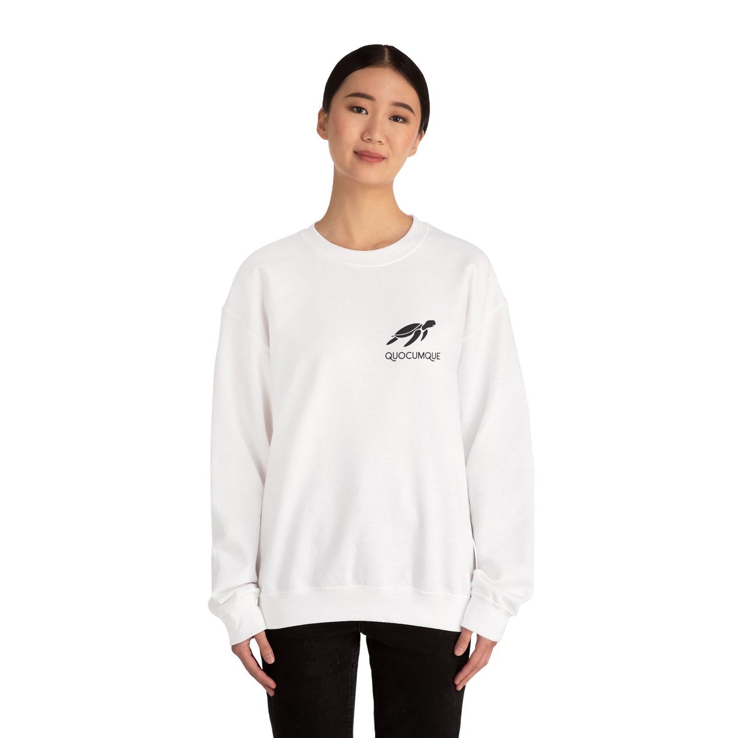 Sweat-Shirt Quocumque "Tortue Marine", Destination l'Île De La Réunion, Adulte, Homme, Femme, Sportive, Sportif, Décontracté, Élégant, Classique, Mer