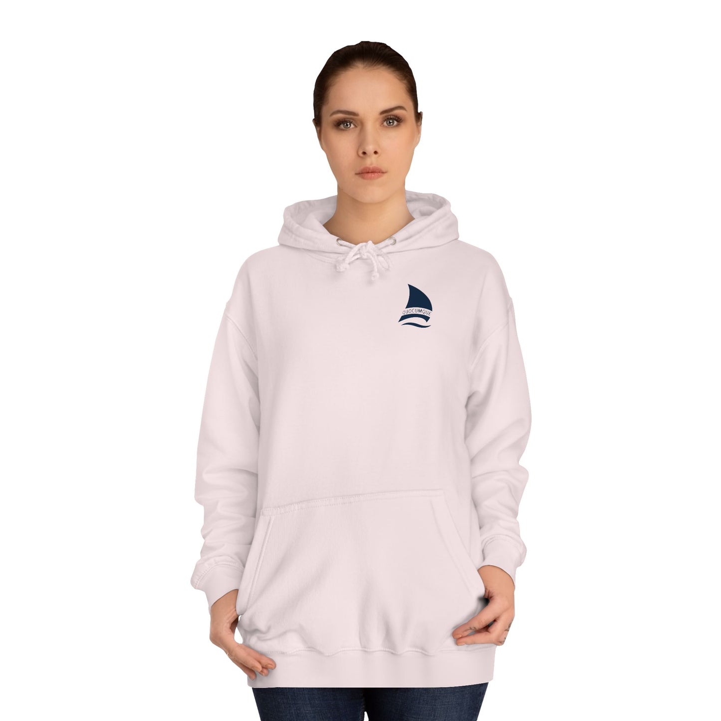 Sweat à Capuche pour Adulte QUOCUMQUE "Voile", Hoodie, Unisexe, Élégance, Sobriété, Marin, Homme, Femme, Grand Large, Mer, Océan, Régate