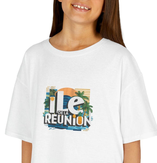 T-shirt "Île de la Réunion" Ananas, Pour Marmailles, Douceur Coton,Pour les enfants de 5-6 ans( Taille XS), Pour les 7-8 ans( taille S), Pour les 9-10 ans( taille M), Pour les 11-12 ans( taille L), Pour les 13-14 ans( taille XLS)