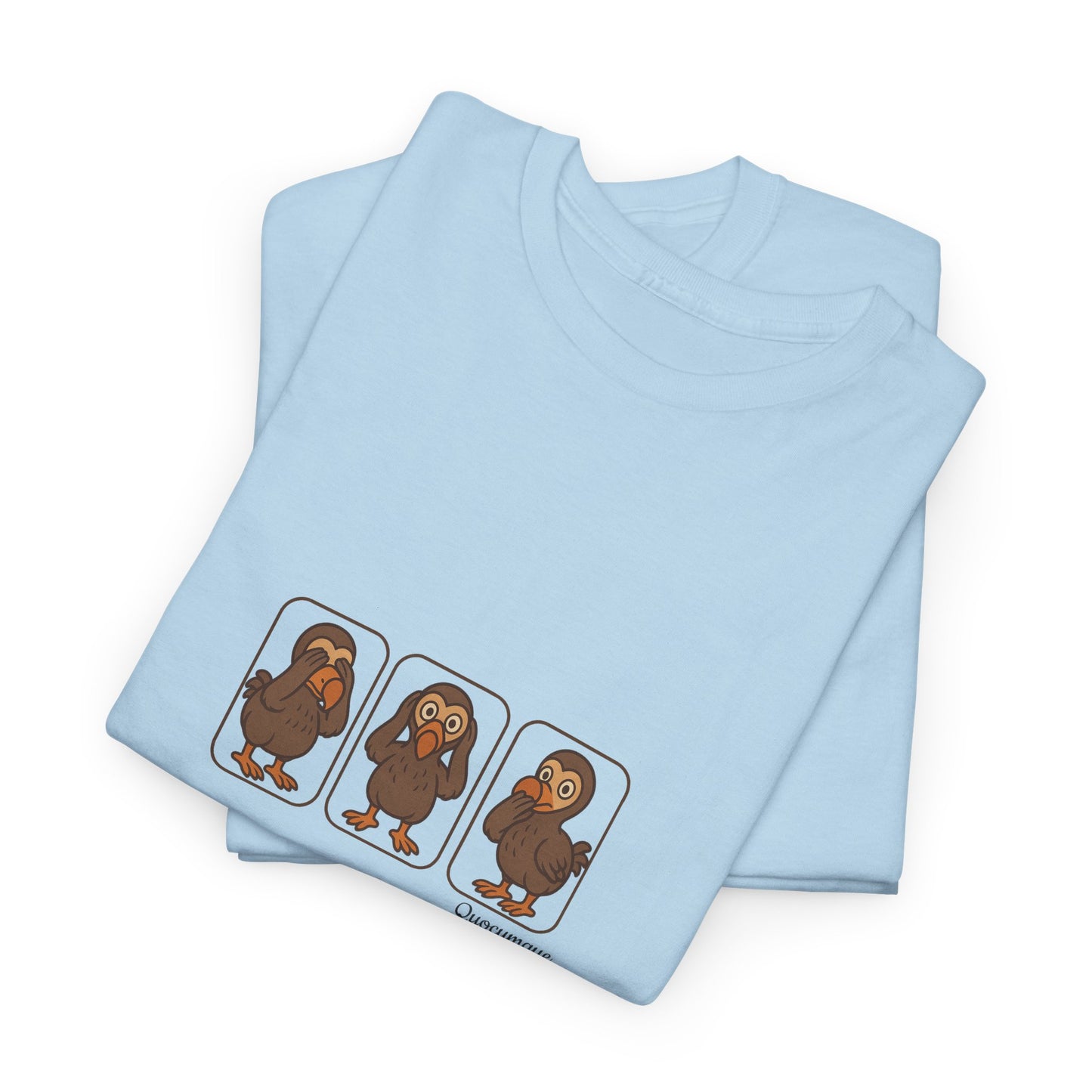 T-shirt Quocumque, "3 Dodos de la Sagesse", Confort, Souvenir Unique, Cadeau, Unisexe, Délicatesse, Homme, Femme, Adulte, Sportif, Liberté, Détente