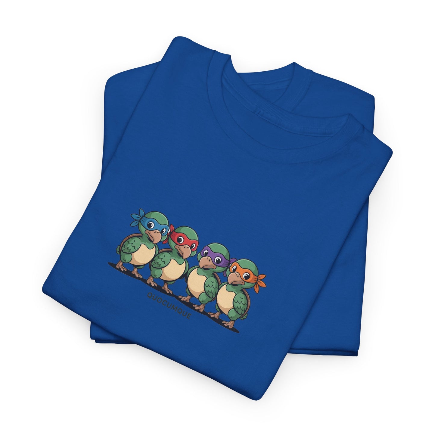 T-shirt Quocumque, " Dodos Ninjas ", Île de La Réunion, Confort Coton, Elégant, Souvenir Unique, Cadeau, Unisexe, Esprit Voyageur, Créole, Bourbon