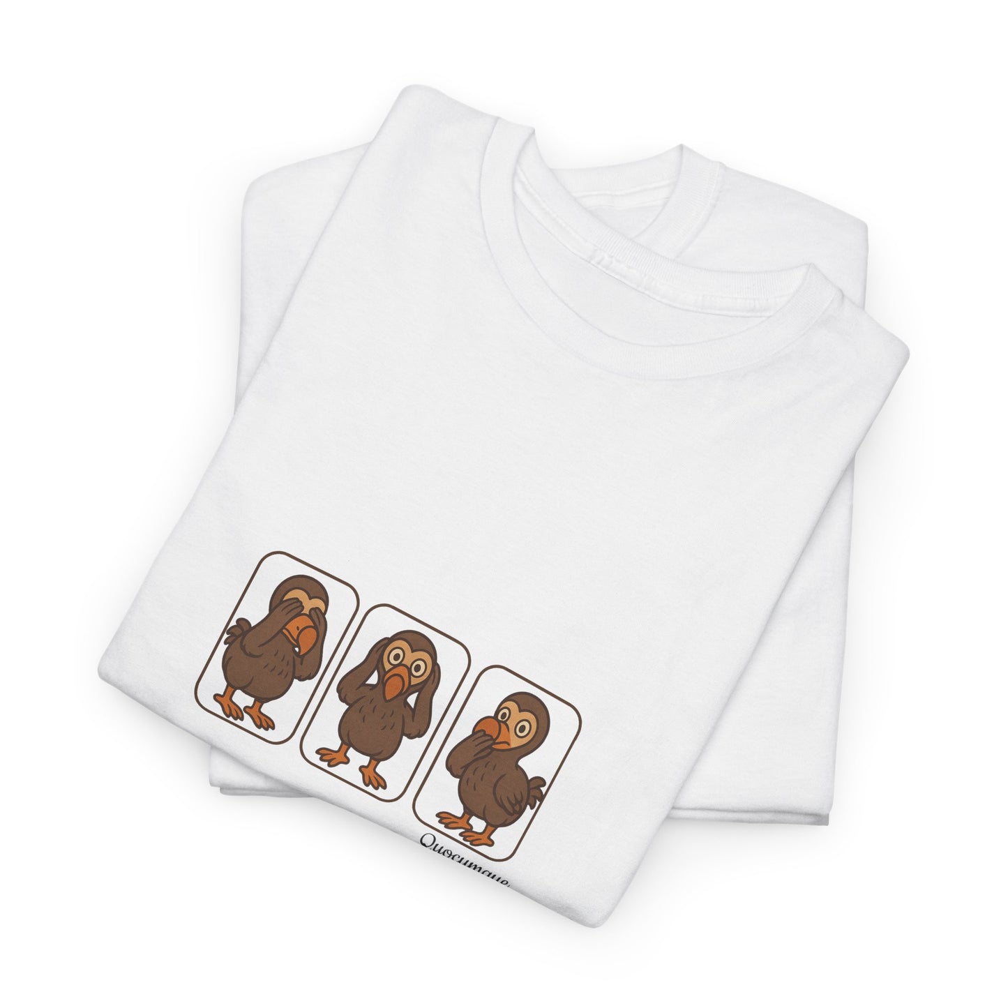 T-shirt Quocumque, "3 Dodos de la Sagesse", Confort, Souvenir Unique, Cadeau, Unisexe, Délicatesse, Homme, Femme, Adulte, Sportif, Liberté, Détente
