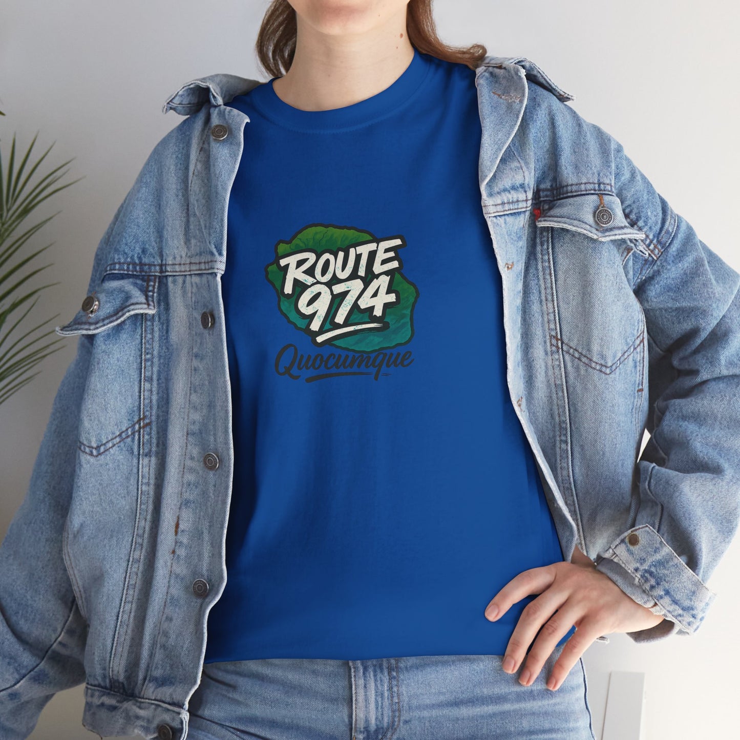 T-shirt "Route 974", Destination Île de La Réunion, Confort Coton, Sobre, Elégant, Souvenir Unique, Cadeau, Unisexe, Esprit Voyageur