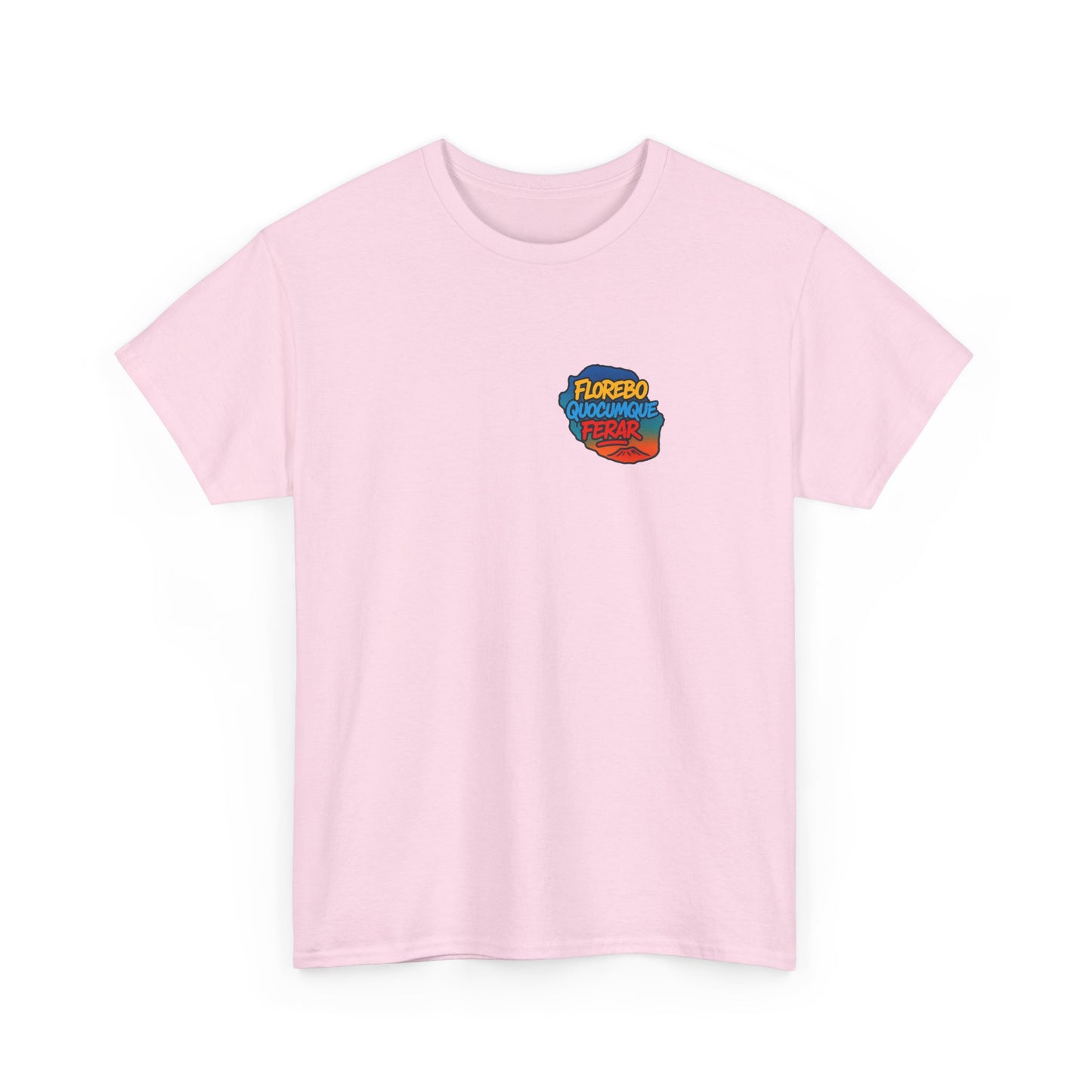 T-shirt Florebo Quocumque Ferar, Île de La Réunion, 974, Confort Coton, Sobre, Elégant, Souvenir Unique, Cadeau, Unisexe, Esprit Voyageur, Adulte