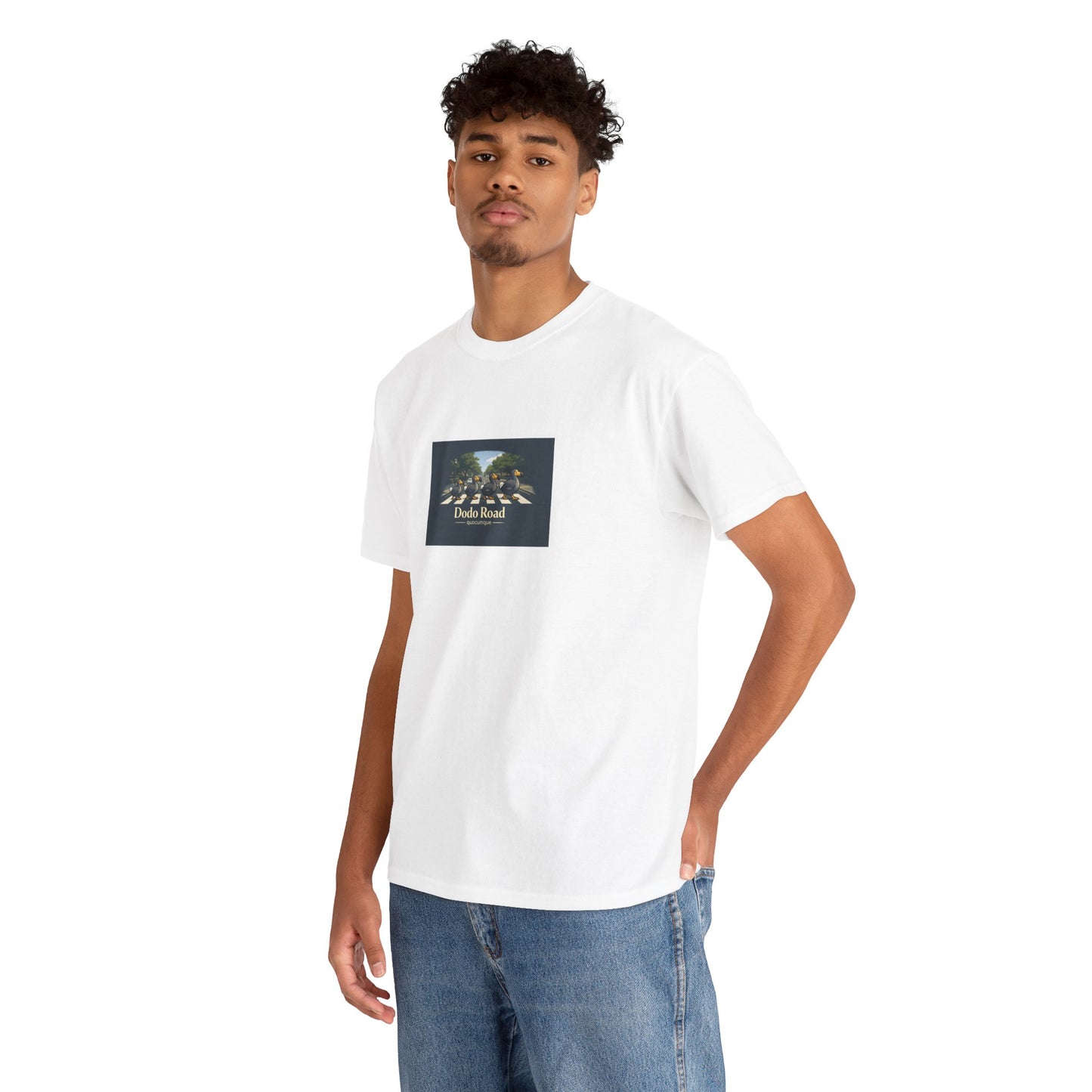 T-shirt "Dodo Road", Île de La Réunion", Confort Coton, Sobre, Elégant, Souvenir Unique, Cadeau, Unisexe, Esprit Voyageur