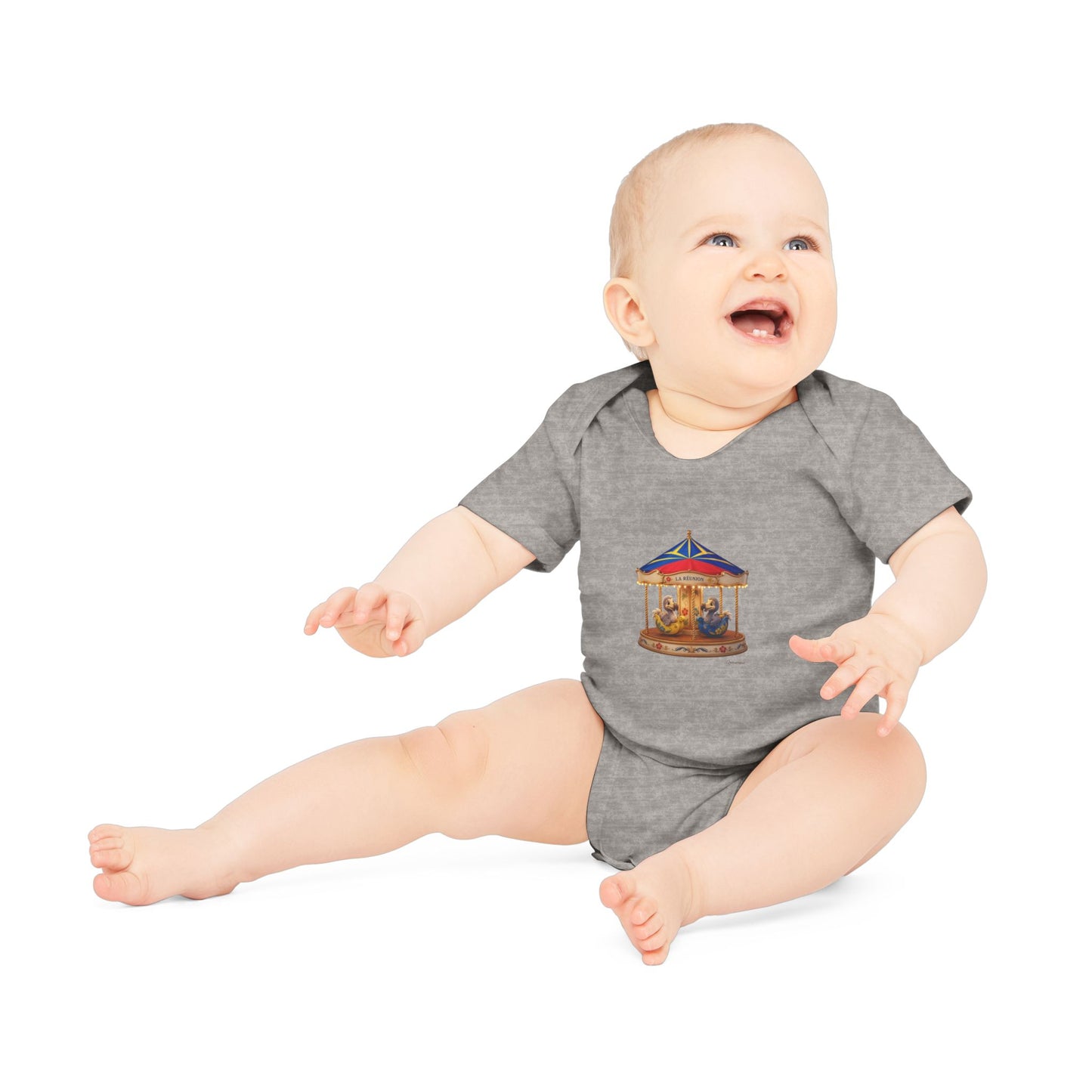 Body Bébé "Dodo Manège", Île de La Réunion, Douceur Coton, Cadeau Naissance,  Confort Coton Bio, Style Unique, Cadeau Parfait