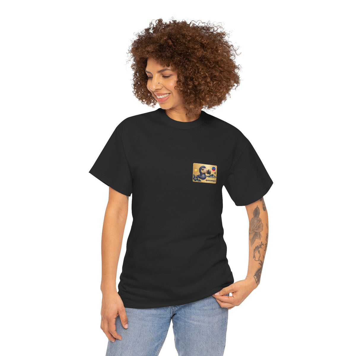 T-shirt "Quocumque Gold", Exotisme, Destination Île de La Réunion, Confort Coton, Sobre, Elégant, Souvenir Unique, Cadeau, Unisexe, Esprit Voyageur