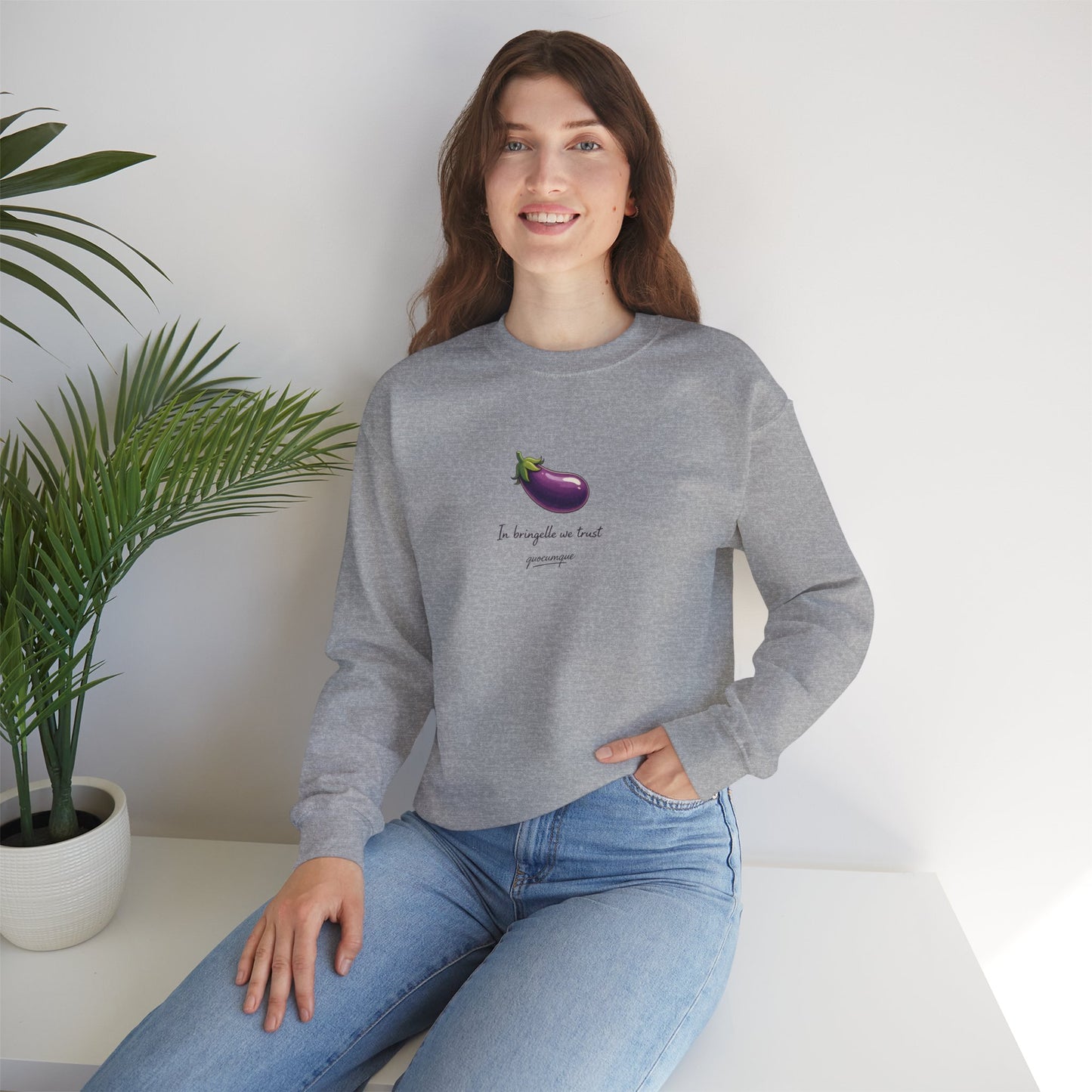 Sweat Quocumque "Bringelle", Exotique, Destination Île De La Réunion, Adulte, Homme, Femme, Sportive, Sportif, Décontracté, Drapeau Régional
