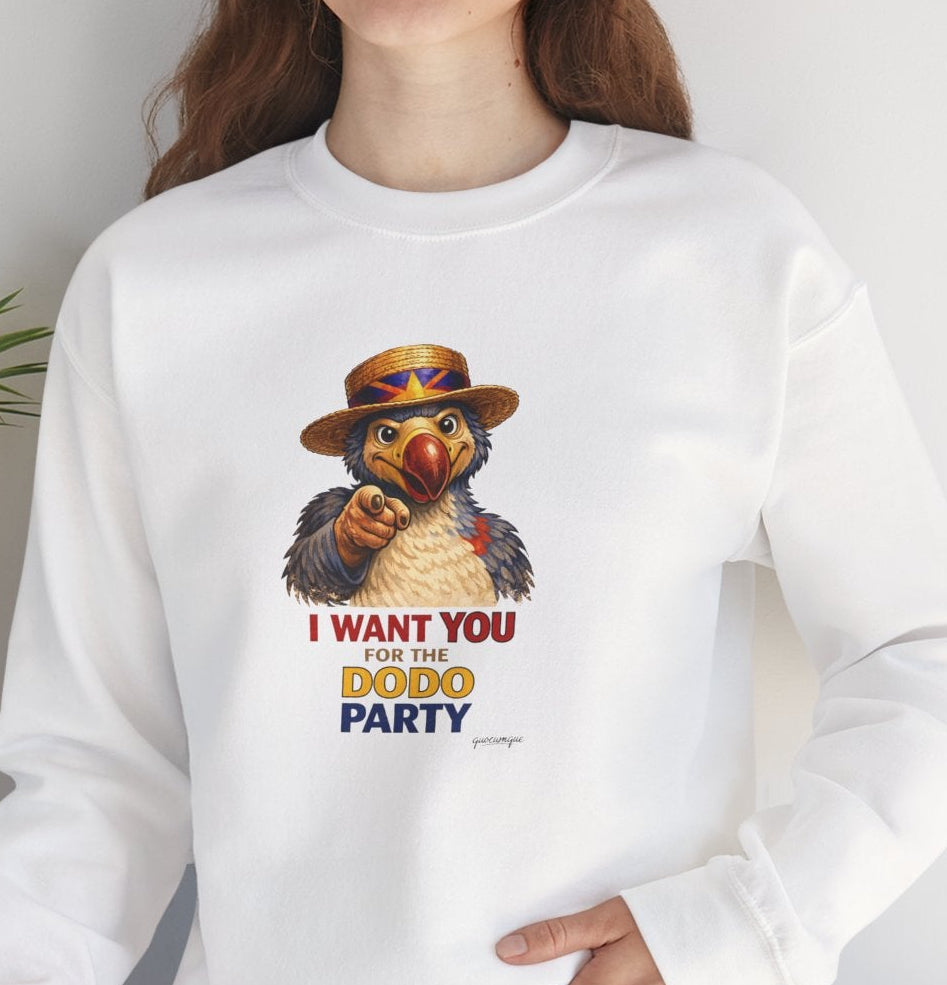 Sweat Quocumque "Dodo Party", Exotique, Destination Île De La Réunion, Adulte, Homme, Femme, Sportive, Sportif, Décontracté, Élégant, Classique,