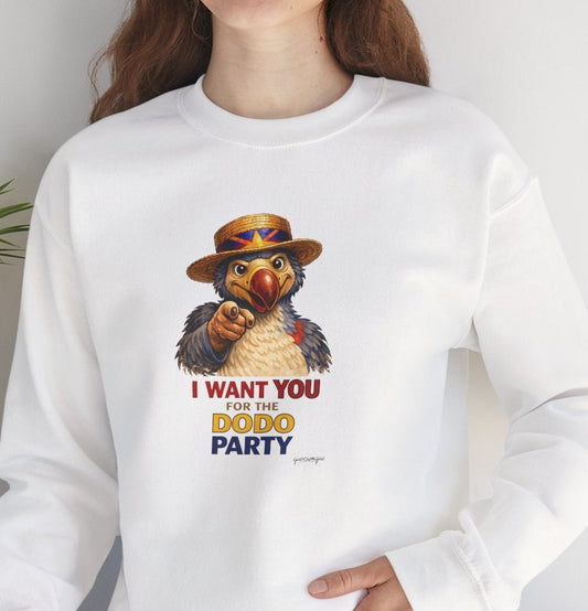 Sweat Quocumque "Dodo Party", Exotique, Destination Île De La Réunion, Adulte, Homme, Femme, Sportive, Sportif, Décontracté, Élégant, Classique,