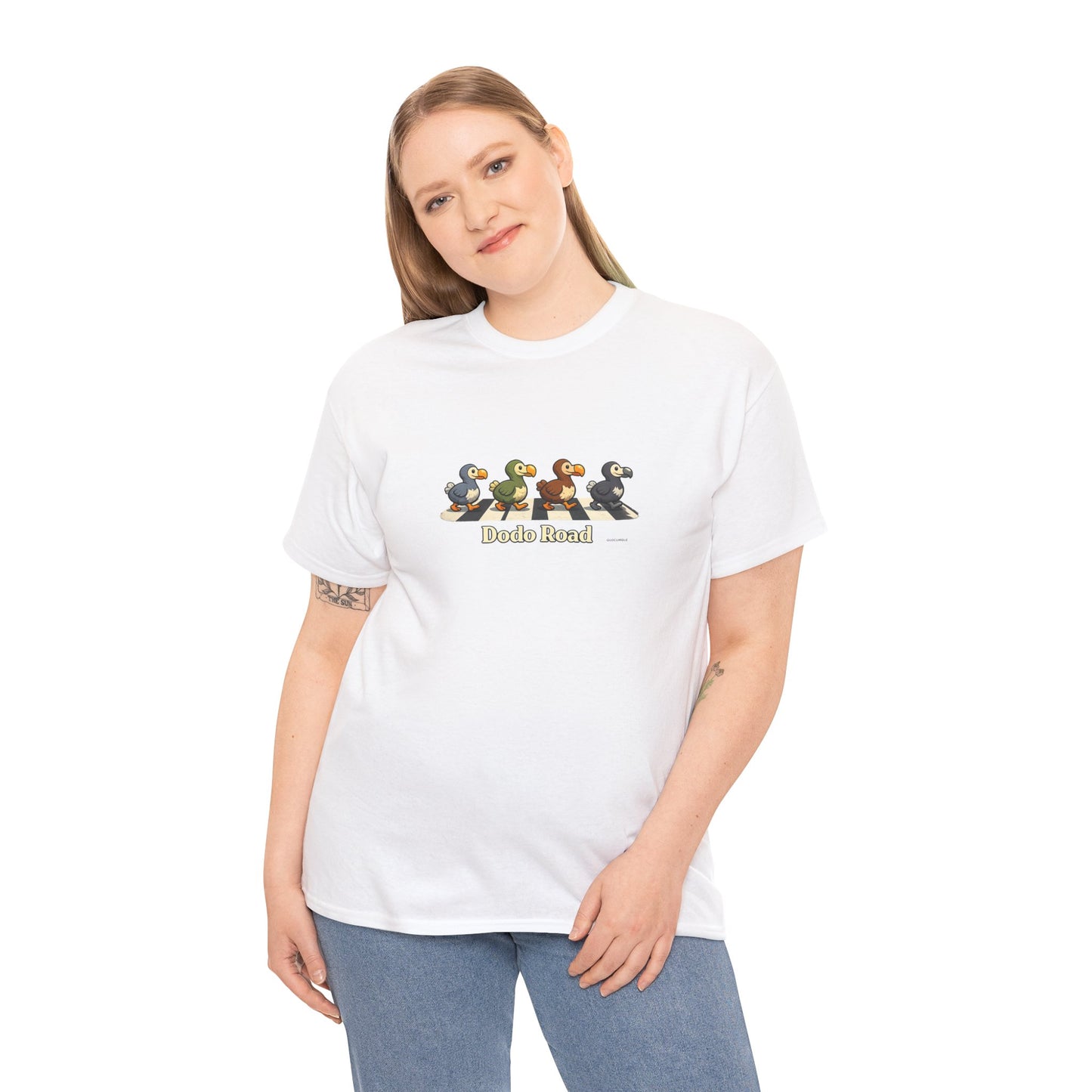 T-shirt "Dodo Road", Île de La Réunion", Confort Coton, Sobre, Elégant, Souvenir Unique, Cadeau, Unisexe, Esprit Voyageur
