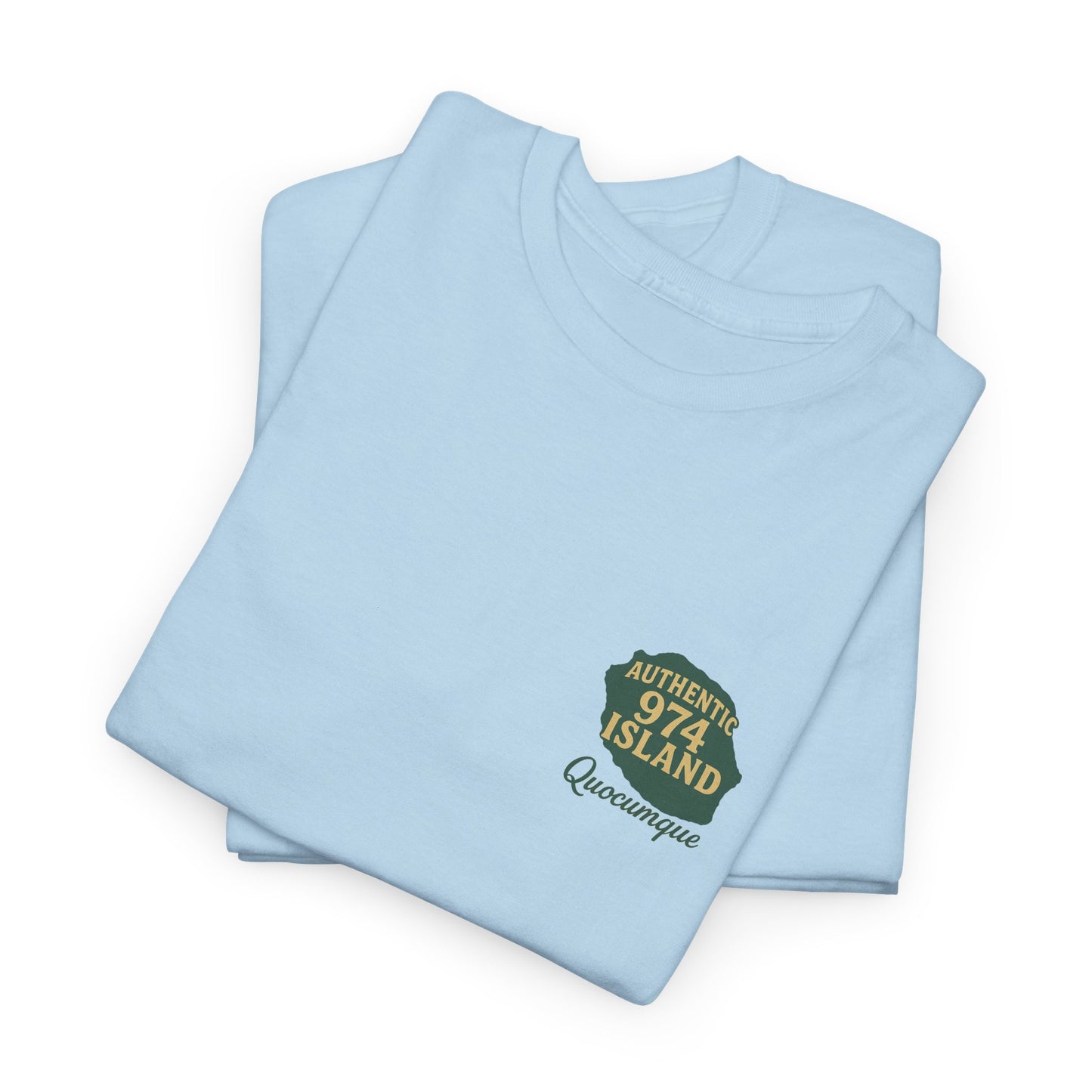 T-shirt "Authentic Island Vintage", Exotisme, Destination Île de La Réunion, Confort Coton, Sobre, Elégant, Souvenir Unique, Cadeau, Unisexe, Esprit Voyageur