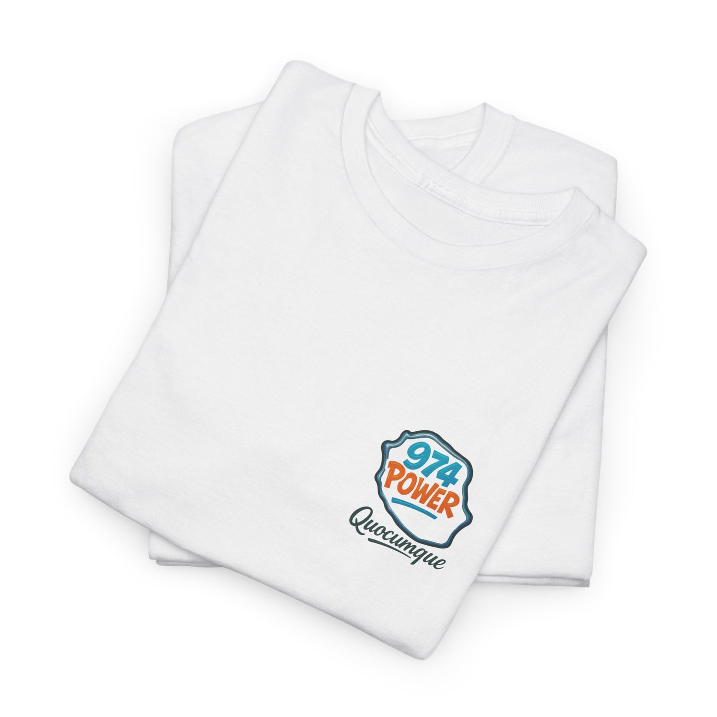 T-shirt "974 Power", Exotisme, Destination Île de La Réunion, Confort Coton, Sobre, Elégant, Souvenir Unique, Cadeau, Unisexe, Esprit Voyageur