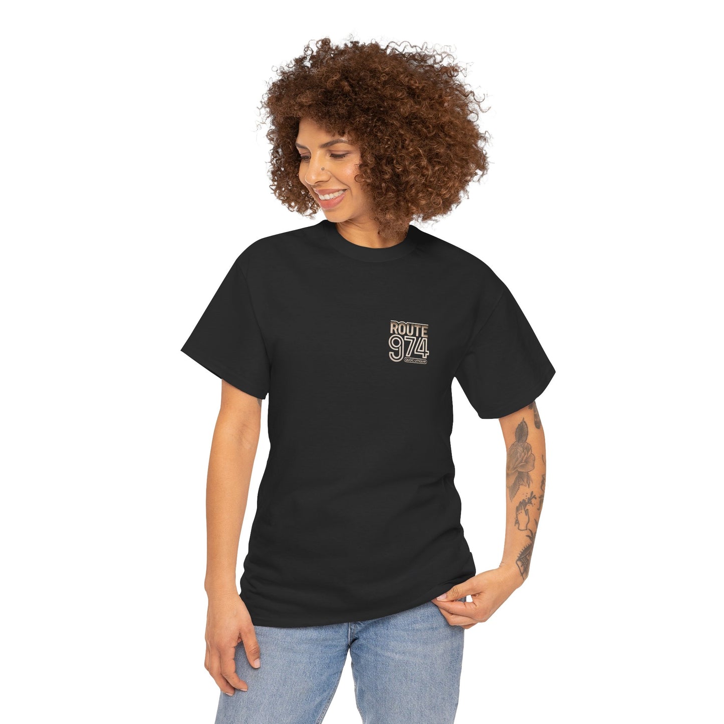 Copy of T-shirt "Route 974", Destination île de La Réunion, Confort Coton, Sobre, Elégant, Souvenir Unique, Cadeau, Unisexe, Esprit Voyageur