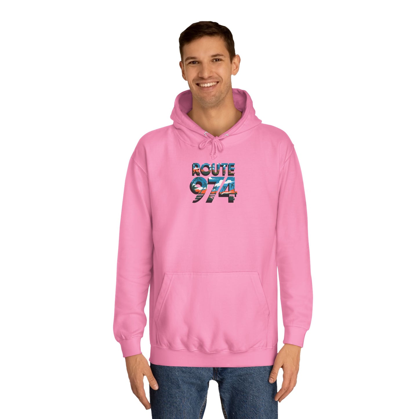 Sweat à Capuche "Route 974" pour Adulte, Hoodie, Unisexe, Élégance, Sobriété, Homme, Femme, Indicatif Réunion