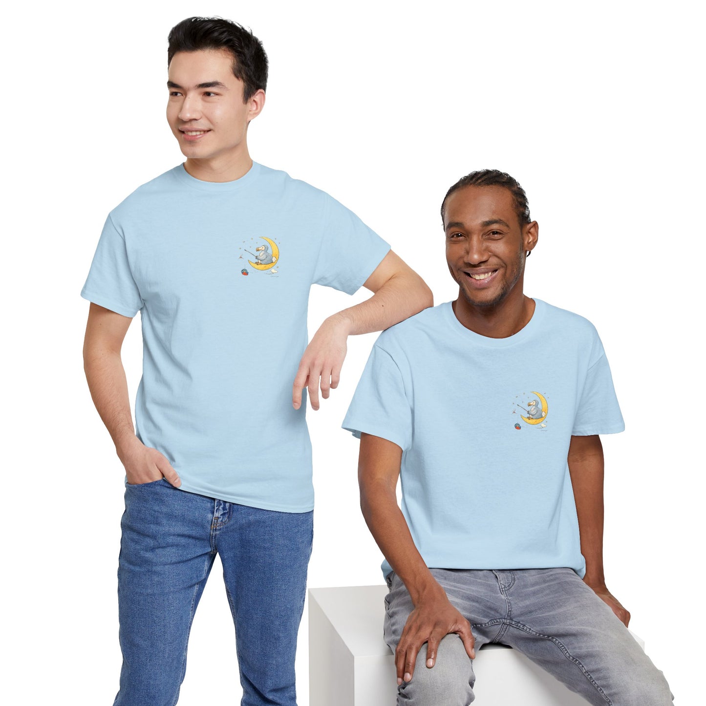 T-shirt "Dodo Lune ", Île de La Réunion", Confort Coton, Sobre, Elégant, Souvenir Unique, Cadeau, Unisexe, Esprit Voyageur