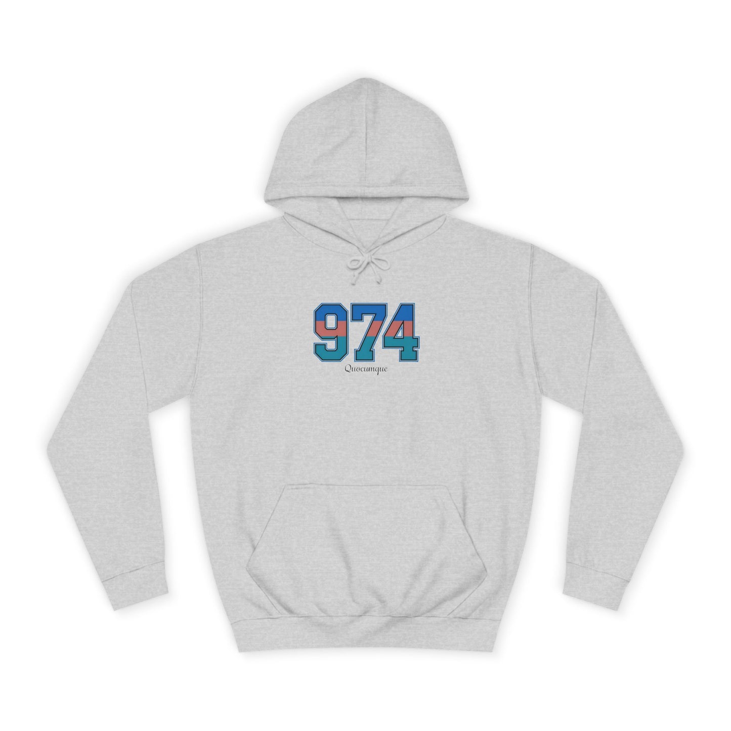 Sweat à Capuche "974" pour Adulte, Hoodie, Unisexe, Élégance, Sobriété, Homme, Femme, Indicatif Réunion, Drapeau Local