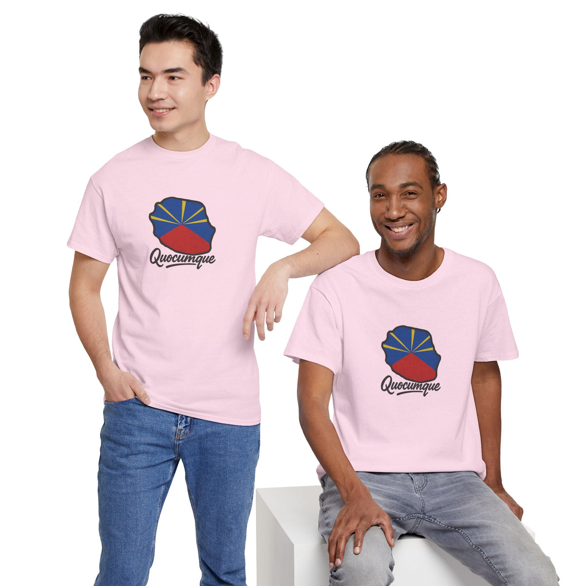 T-shirt "Drapeau Pays", Exotisme, Destination Île de La Réunion, Confort Coton, Sobre, Elégant, Souvenir Unique, Cadeau, Unisexe, Esprit Voyageur